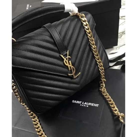 Replica YSL Classic Medium Monogram Saint Lauren College Bag Black Replica YSL Classic Medium Monogram Saint Lauren College Bag Black