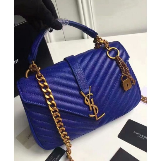 Fake YSL Classic Medium Monogram Saint Lauren College Bag Blue Replica Fake YSL Classic Medium Monogram Saint Lauren College Bag Blue Replica
