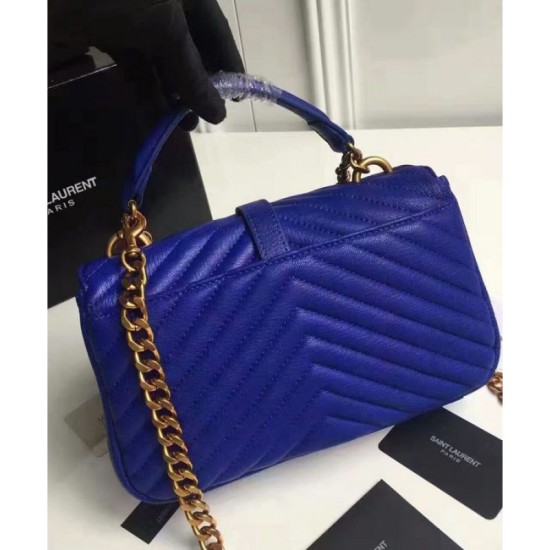 Fake YSL Classic Medium Monogram Saint Lauren College Bag Blue Replica Fake YSL Classic Medium Monogram Saint Lauren College Bag Blue Replica