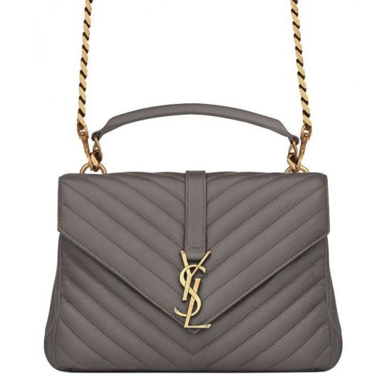 Replica YSL Classic Medium Monogram Saint Lauren College Bag Gray Fake YSL Classic Medium Monogram Saint Lauren College Bag Gray Replica