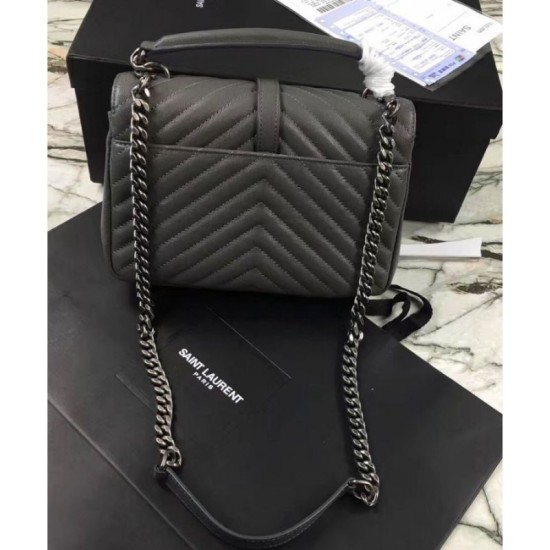 Replica YSL Classic Medium Monogram Saint Lauren College Bag Gray Replica YSL Classic Medium Monogram Saint Lauren College Bag Gray