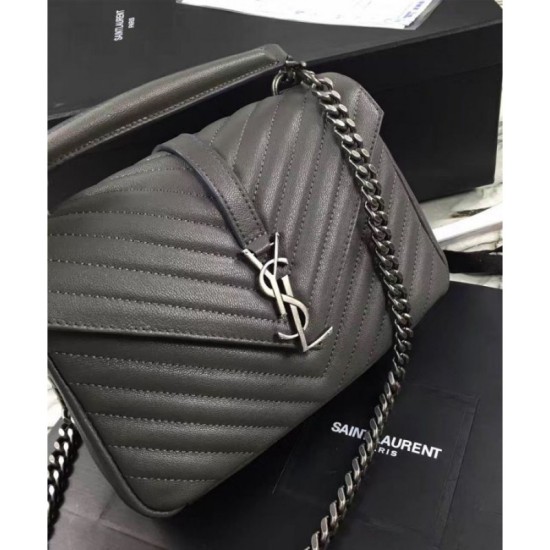 Replica YSL Classic Medium Monogram Saint Lauren College Bag Gray Replica YSL Classic Medium Monogram Saint Lauren College Bag Gray