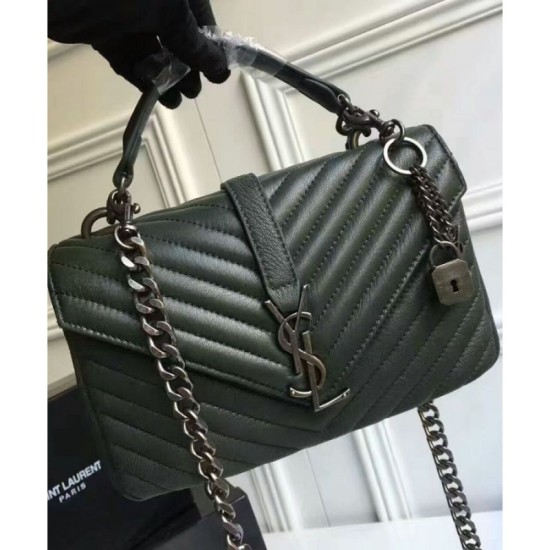 Replica YSL Classic Medium Monogram Saint Lauren College Bag Green