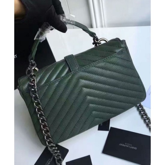 Replica YSL Classic Medium Monogram Saint Lauren College Bag Green