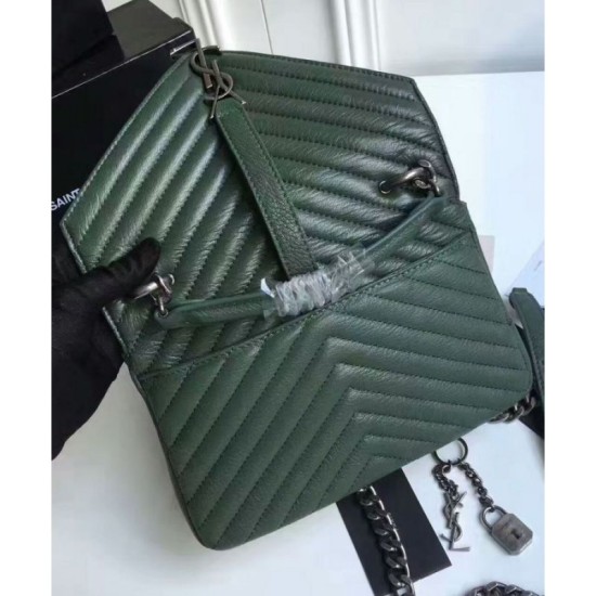 Replica YSL Classic Medium Monogram Saint Lauren College Bag Green