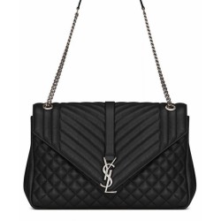 Replica YSL Large Monogram Envelope Satchel Black
