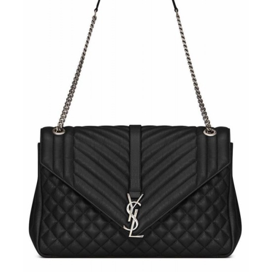 Replica YSL Large Monogram Envelope Satchel Black Replica YSL Large Monogram Envelope Satchel Black
