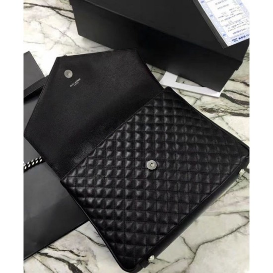 Replica YSL Large Monogram Envelope Satchel Black Replica YSL Large Monogram Envelope Satchel Black