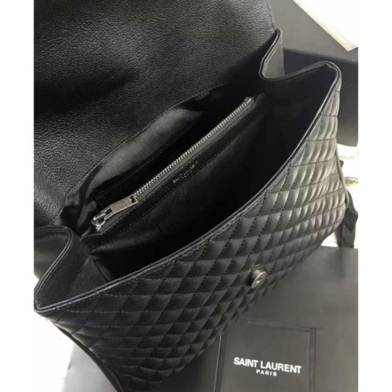 Replica YSL Large Monogram Envelope Satchel Black Replica YSL Large Monogram Envelope Satchel Black