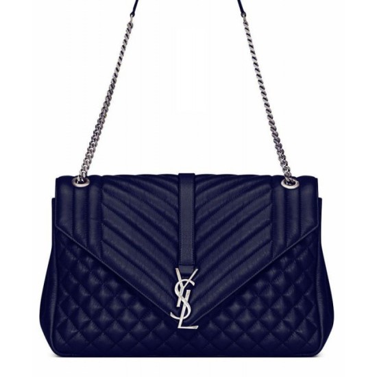 Replica YSL Large Monogram Envelope Satchel Dark Blue Fake YSL Large Monogram Envelope Satchel Dark Blue Replica