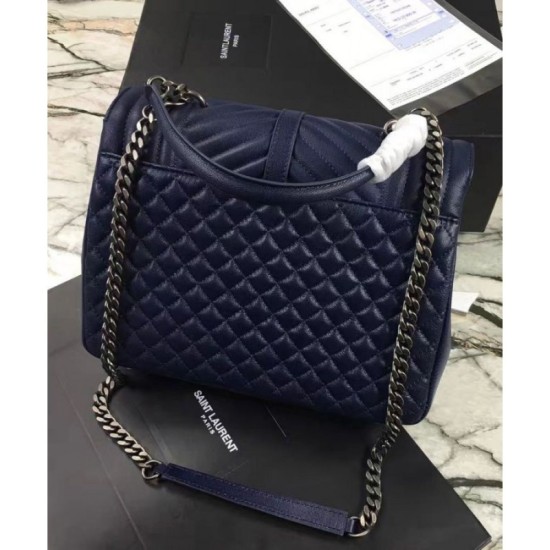 Replica YSL Large Monogram Envelope Satchel Dark Blue Fake YSL Large Monogram Envelope Satchel Dark Blue Replica