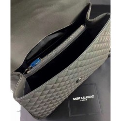 Replica YSL Large Monogram Envelope Satchel Gray