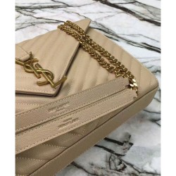 Replica YSL Large Monogram Satchel Apricot