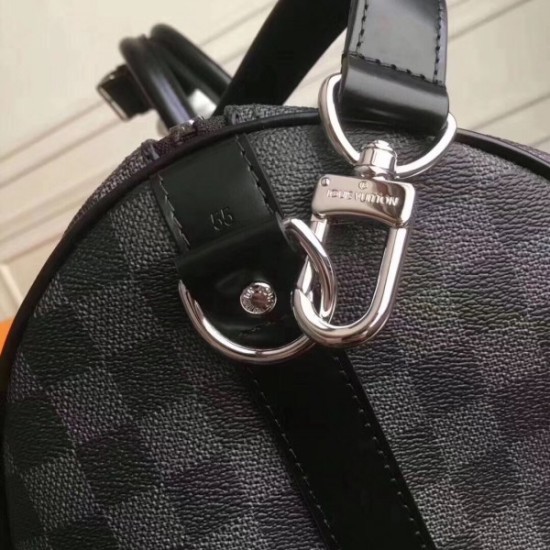 Replica Louis Vuitton Keepall Bandoulière 55 Damier Graphite N41413