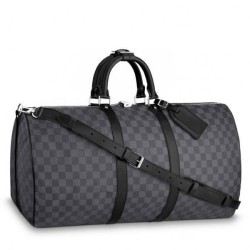 Replica Louis Vuitton Keepall Bandoulière 55 Damier Graphite N41413