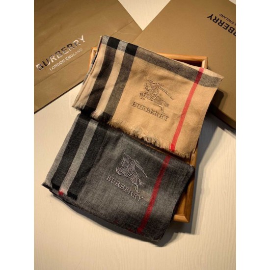 Fake Burberry Aquatic Cashmere Small Check Shawl 75 x 220 Brown Replica