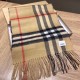 Replica Burberry Double-sided Letter Logo Check Cashmere Wool Shawl 30 x 180 Brown