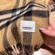 Replica Burberry Double-sided Letter Logo Check Cashmere Wool Shawl 30 x 180 Brown