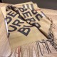 Replica Burberry Double-sided Letter Logo Check Cashmere Wool Shawl 30 x 180 Brown