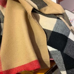Replica Burberry classic large Check cashmere Shawl 60 x 180 Brown
