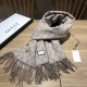 Fake Gucci classic double-faced cashmere scarf Gray Replica