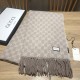 Fake Gucci classic double-faced cashmere scarf Gray Replica