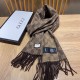 Replica Gucci classic double-faced cashmere scarf Coffee