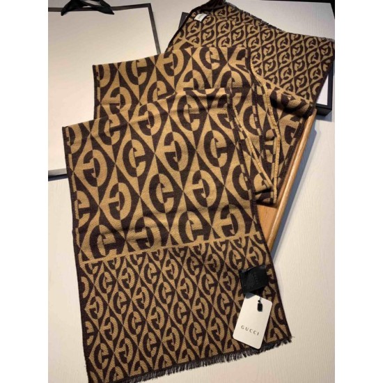 Fake Gucci GG wool jacquard Men scarf Replica