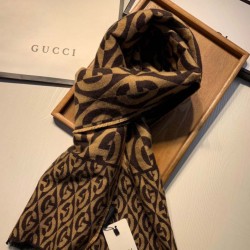 Fake Gucci GG wool jacquard Men scarf Replica