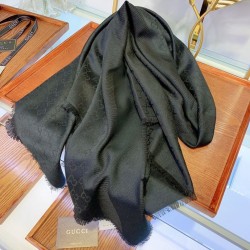 Replica Gucci Wool GG jacquard Double-sided square Scarf Dark Green