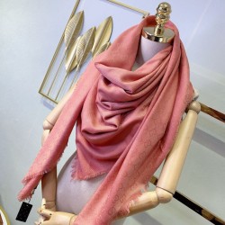 Fake Gucci Wool GG jacquard Double-sided square Scarf Pink Replica