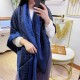 Replica Gucci Wool GG jacquard Double-sided square Scarf Blue