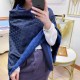 Replica Gucci Wool GG jacquard Double-sided square Scarf Blue