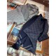 Replica Gucci classic double-faced cashmere men scarf Dark Blue