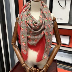 Replica Gucci Double G letter interwoven apple pattern cashmere scarf Replica Gucci Double G letter interwoven apple pattern cashmere scarf