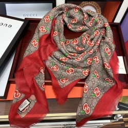 Replica Gucci Double G letter interwoven apple pattern cashmere scarf