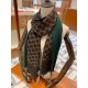 Replica Gucci double heavy wool silk scarf Green