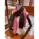 Replica Gucci double heavy wool silk scarf Pink