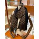 Replica Gucci double heavy wool silk scarf Black