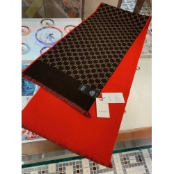 Replica Gucci double heavy wool silk scarf Red