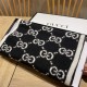 Replica Gucci Classic Wool GG jacquard Scarf Blue