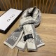 Replica Gucci Classic Wool GG jacquard Scarf Gray