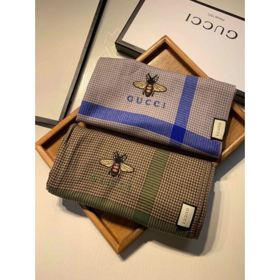 Replica Gucci Small houndstooth cashmere scarf Coffee