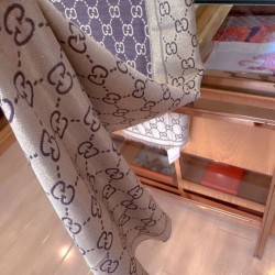 Fake Gucci Limited edition classic elements inlaid lurex shawl Brown Replica
