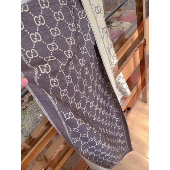 Fake Gucci Limited edition classic elements inlaid lurex shawl Brown Replica