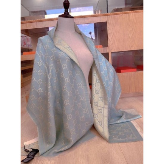 Replica Gucci Limited edition classic elements inlaid lurex shawl Blue
