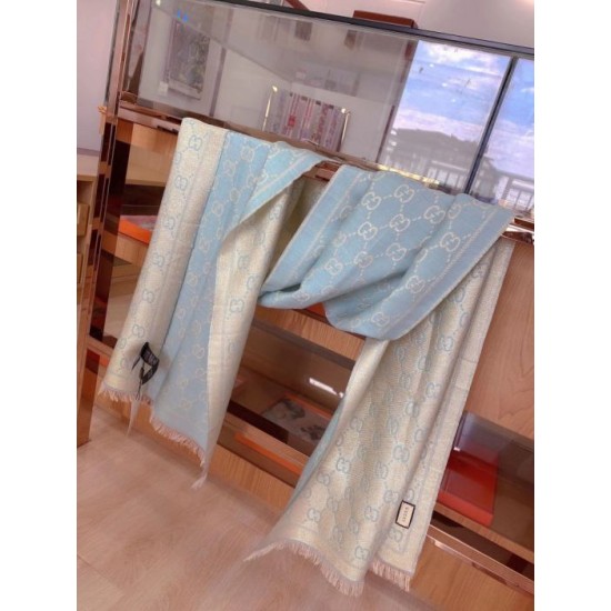 Replica Gucci Limited edition classic elements inlaid lurex shawl Blue