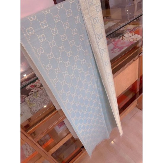 Replica Gucci Limited edition classic elements inlaid lurex shawl Blue