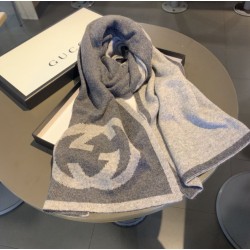 Replica Gucci Classic Cashmere Scarf Dark Gray