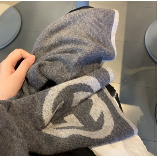 Replica Gucci Classic Cashmere Scarf Dark Gray
